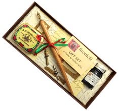 قلم خطاطی Hronicle و نوک و شیشه جوهر انگلیسی Hronicle Wood Dip pen - Nib - Ink Bottle Gift set UK